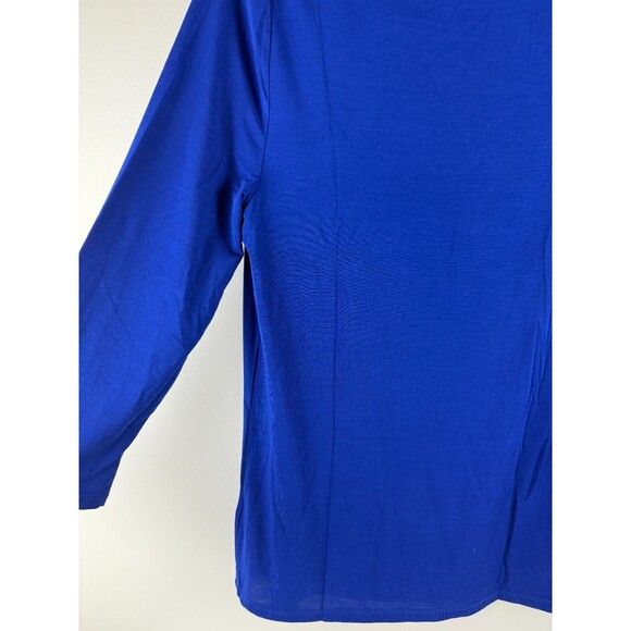 NWT Cable Gauge Top Size M Blue Pull Over 3/4 Sleeve, round neck - Picture 12 of 13